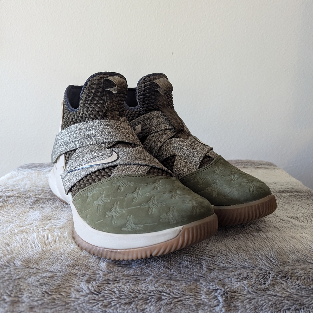 Olive Green Nike Lebron Soldier 12 Basketball Shoes